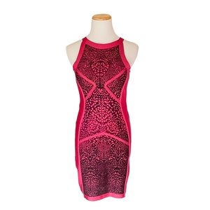 Bebe hot pink bodycon mini dress. Size XS